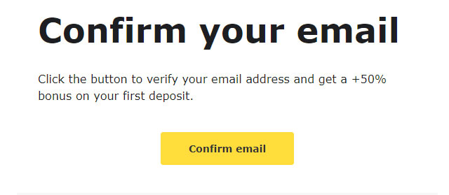 Binomo - email verification