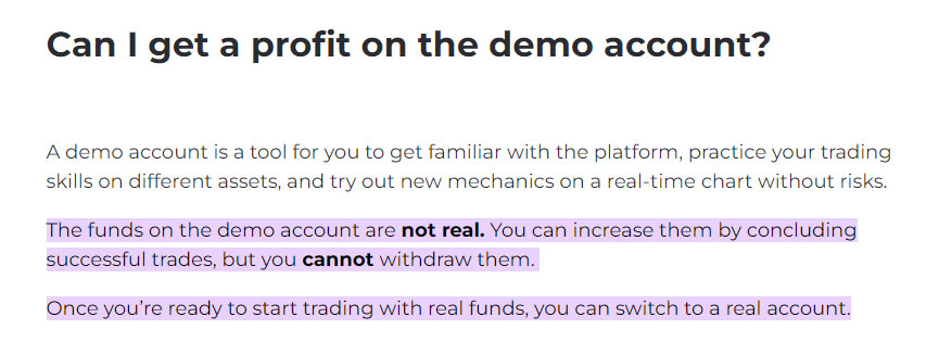 Binomo demo account withdrawal