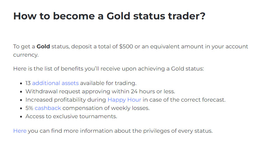 Binomo gold account