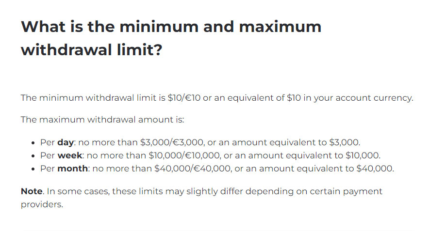 Binomo withdrawal limit